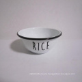 Dia 18cm Enamel Dessert Bowl Food Bowl with Rolled Rim